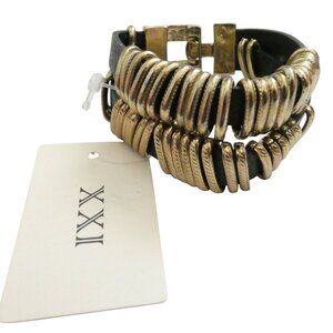 FOREVER 21 metal link faux leather cuff bracelet NWT